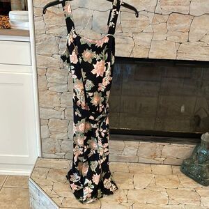 Who what wear linen floral dress washed never worn EUC